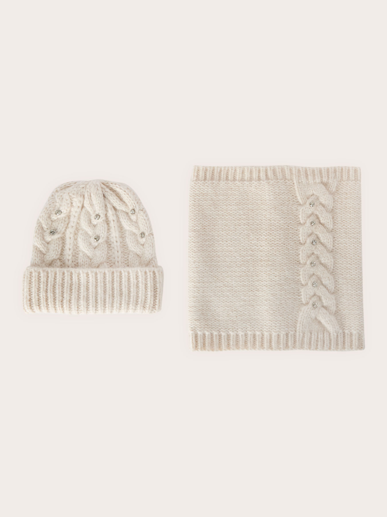 Set fular și căciulă cu pietre crystal image number 0