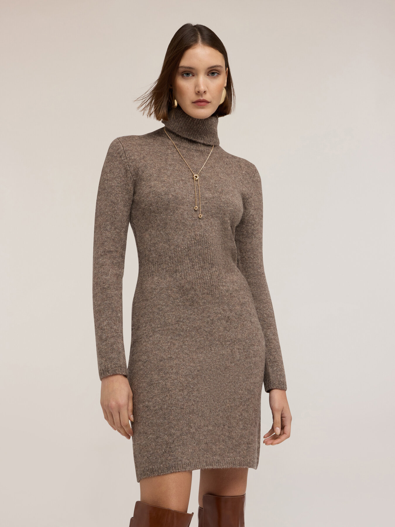 Rochie tubulară din tricot amestec de l&acirc;nă image number 2