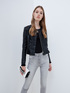 Leather-effect peplum jacket image number 0