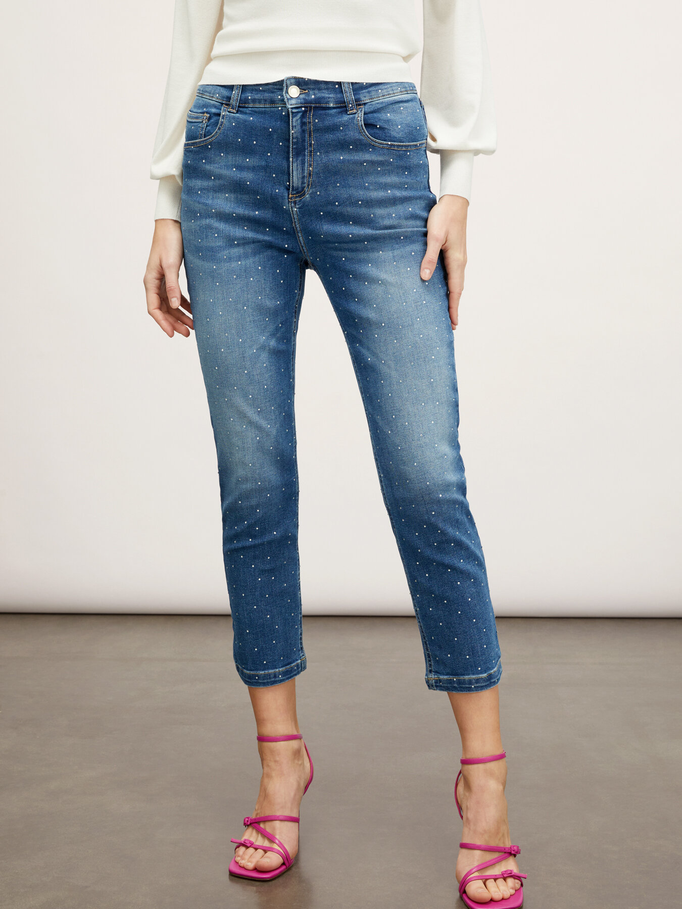 Skinny-Jeans komplett mit Strass besetzt image number 0