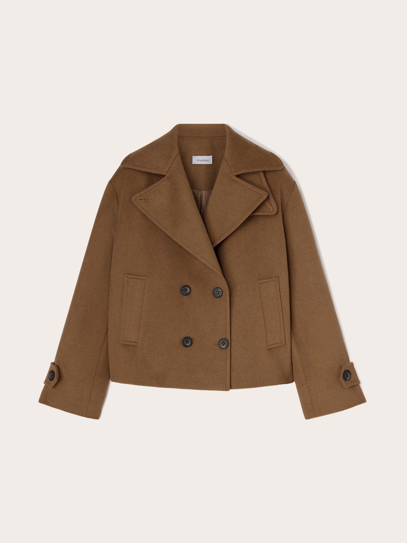 Double-breasted coat in wool blend cloth image number 4
