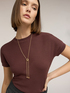 Ribbed knit top with kimono sleeve image number 2