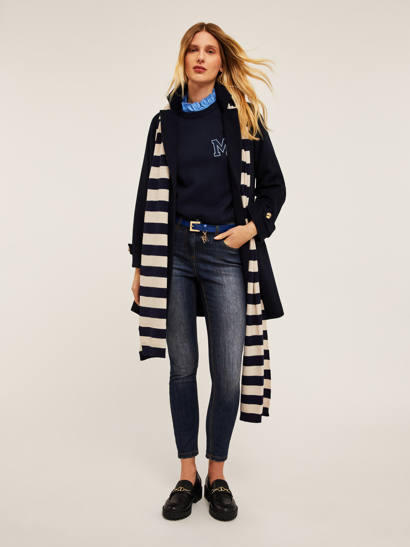 Wool blend cloth pea coat image number 3