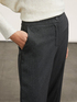 Herringbone fabric palazzo trousers image number 2
