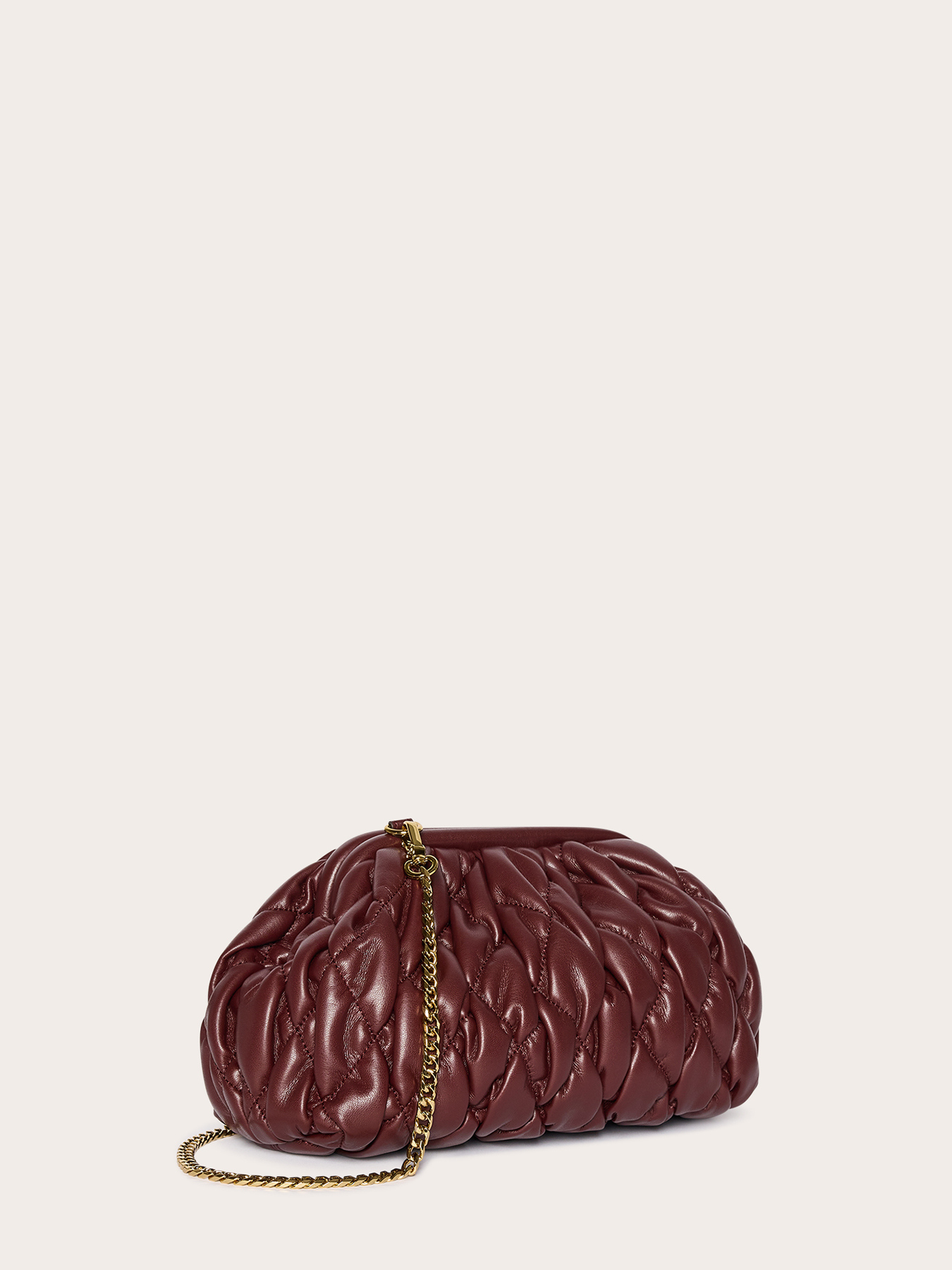 Quilted clutch with chain shoulder strap image number 3