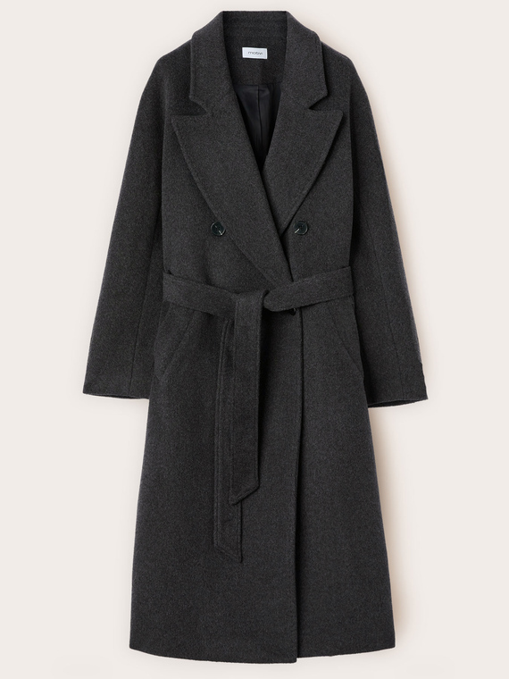 Double-breasted coat in wool blend drap