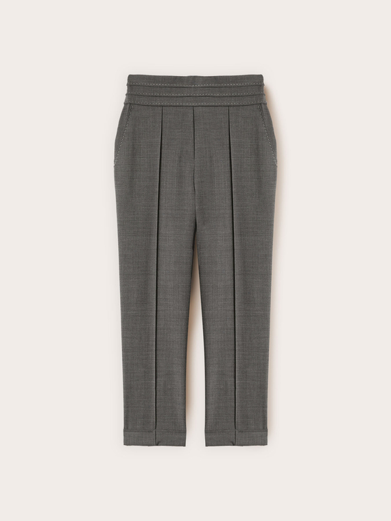 Pantaloni sigaretta con impunture