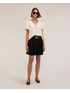 Shorts mit hoher Taille aus Leinenmischung mit Abn&auml;hern image number 0
