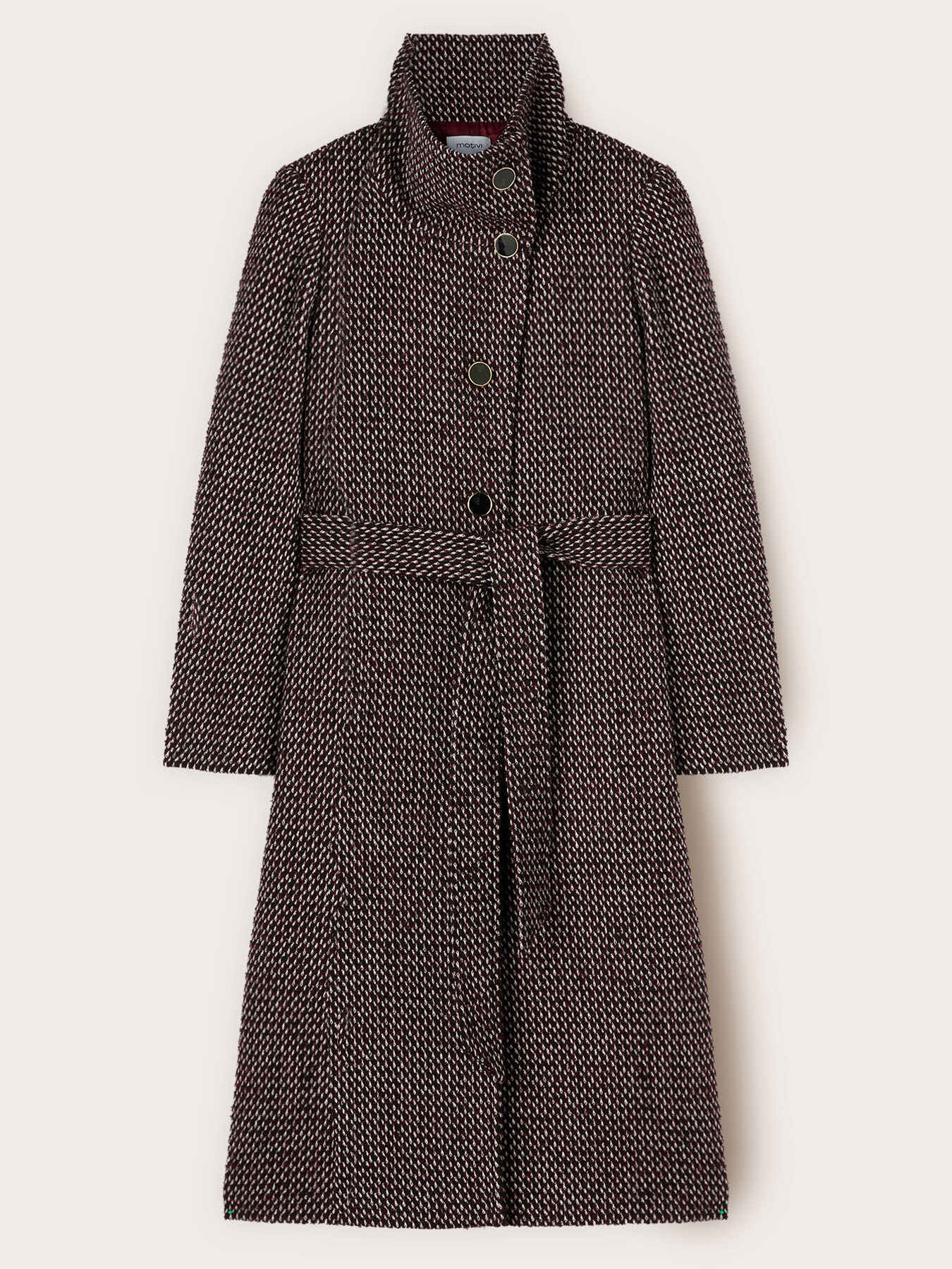 Tailored coat with belt image number 4