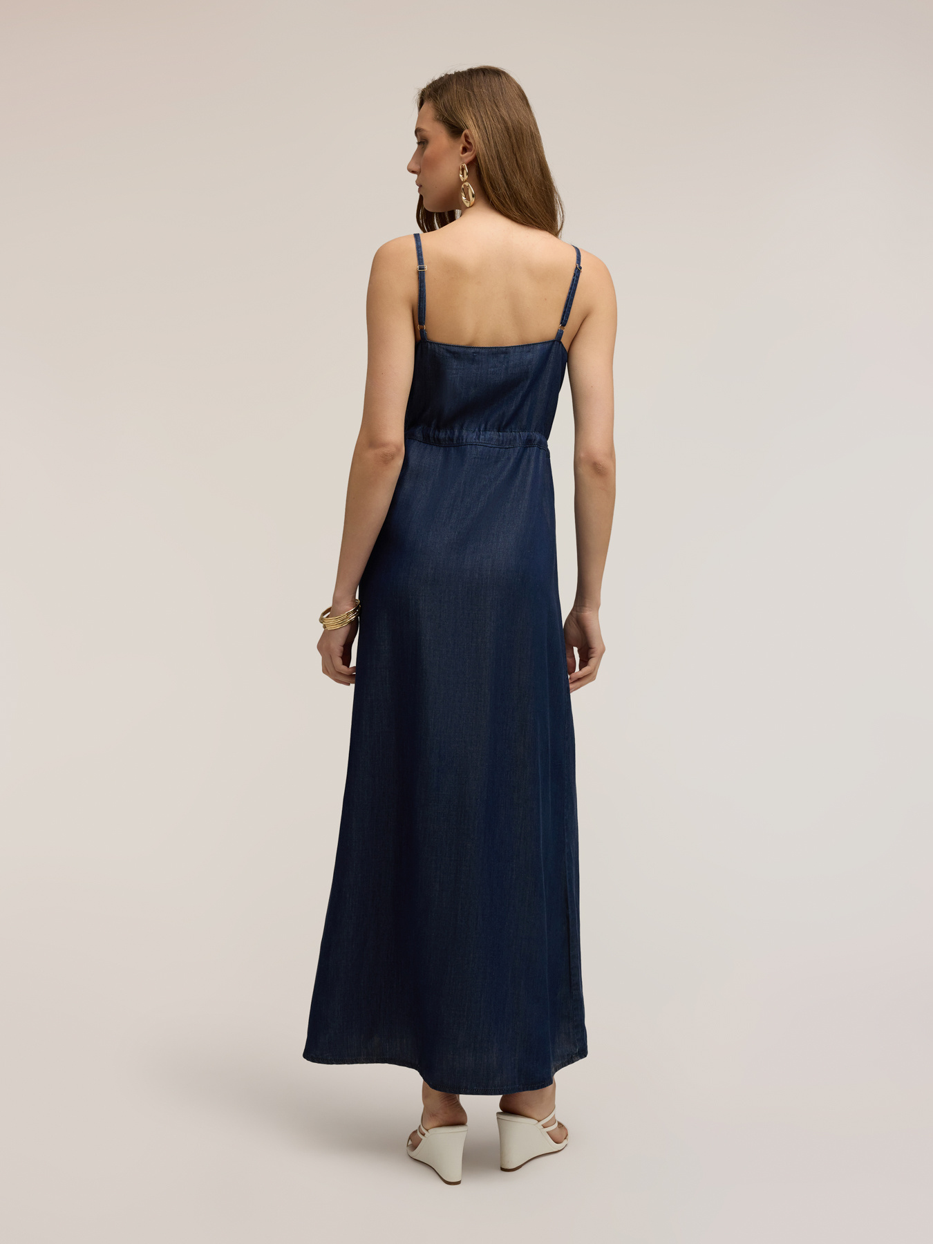 Robe longue en denim lyocell image number 2