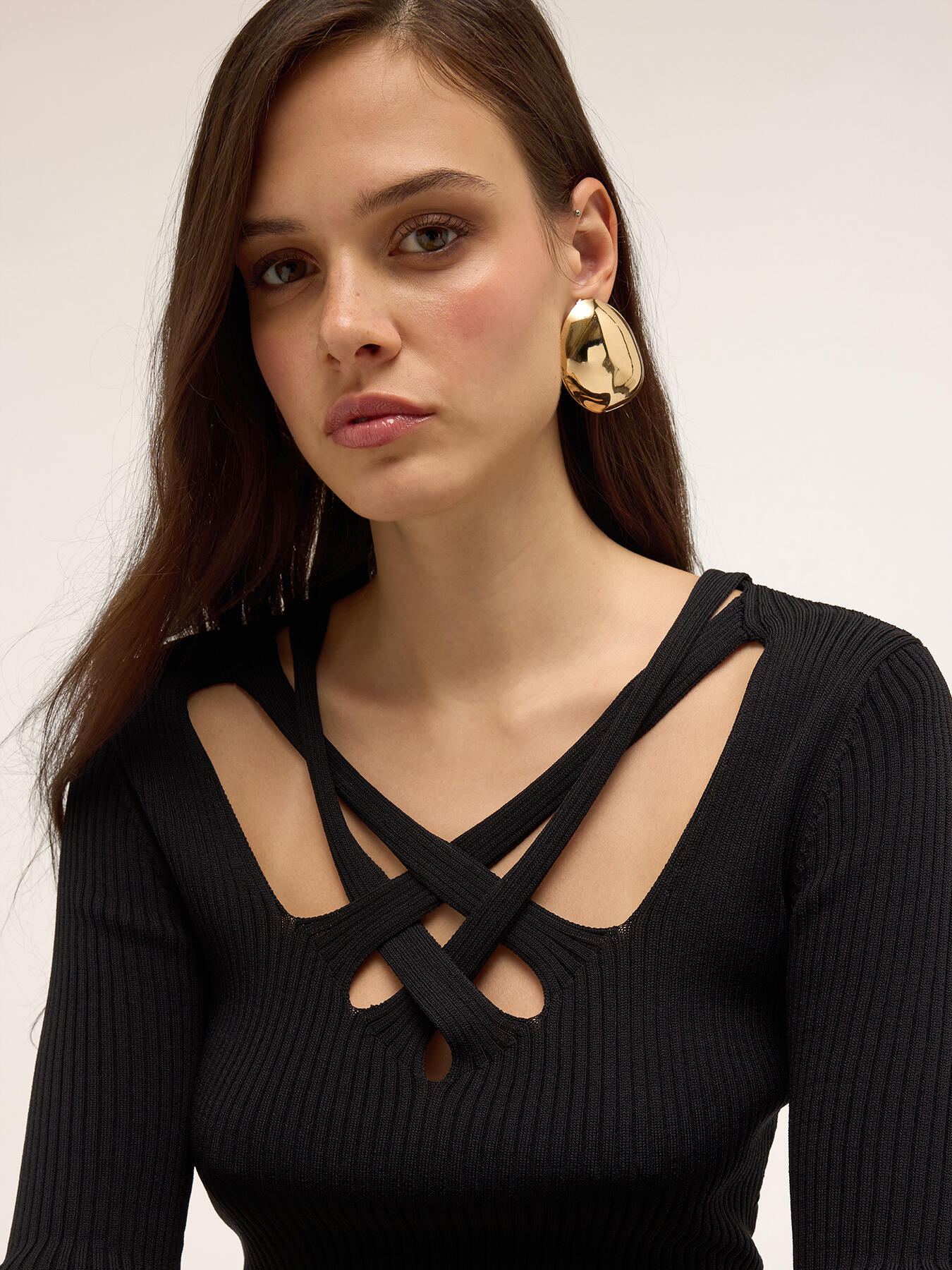 Gerippter Pullover mit bearbeitetem Ausschnitt image number 3