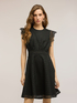 Vestido flare en sangallo con encaje image number 0