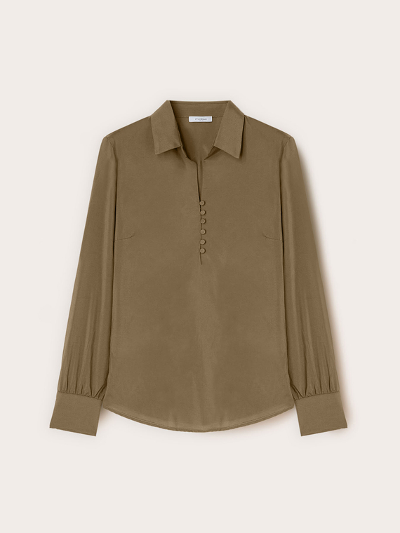 Blouse avec col en satin