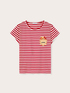 T-shirt &agrave; rayures avec application ourson image number 4