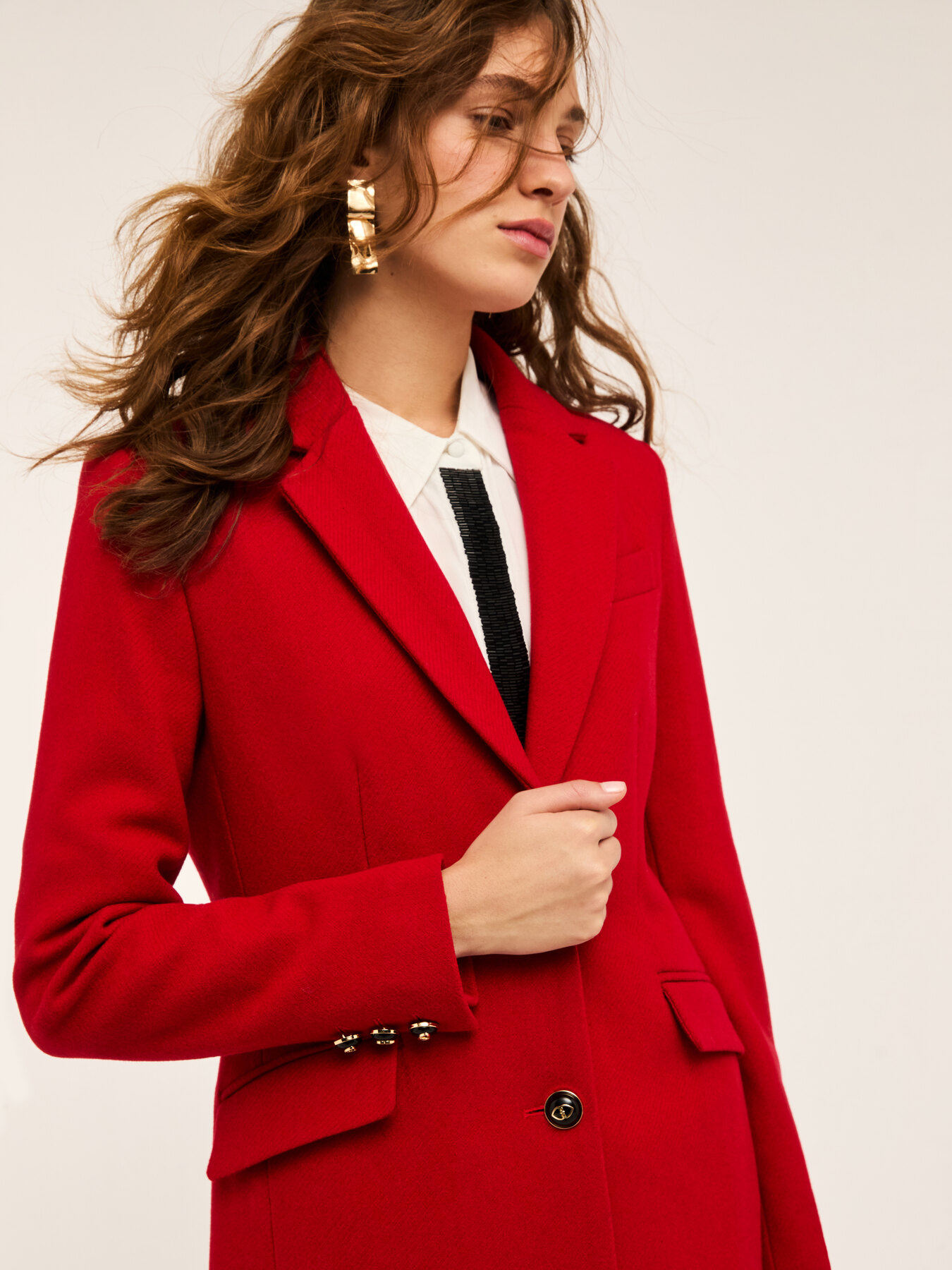 Cappotto monopetto in panno misto lana image number 0