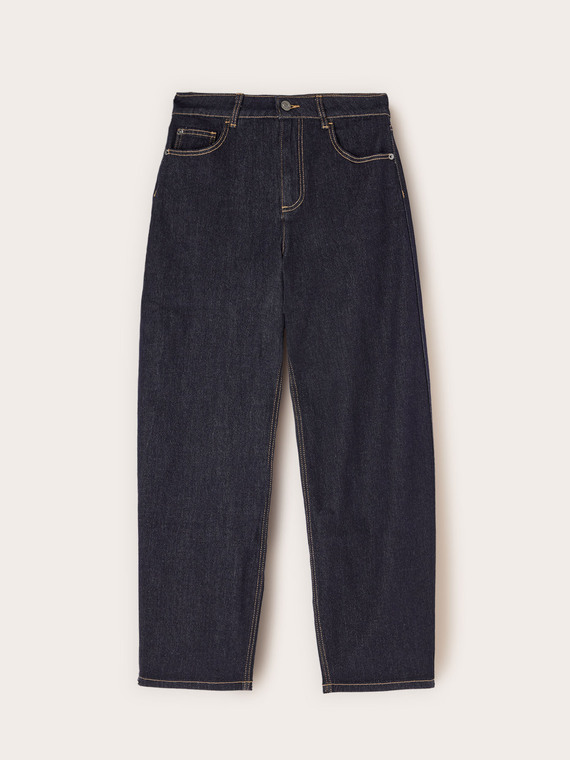 Jean coupe barrel lavage rinse