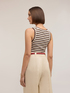 Striped viscose lurex blend top image number 1