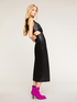 Long faux leather cut-out pattern dress image number 3