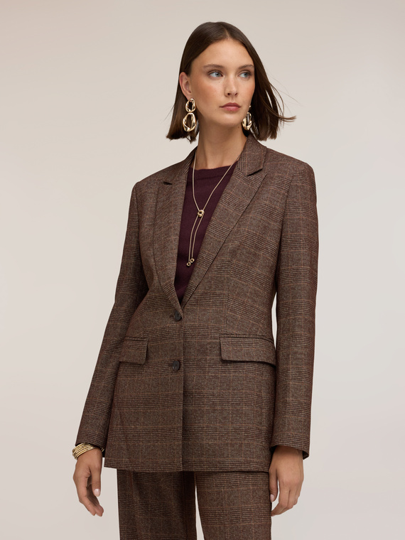Yarn-dyed check blazer
