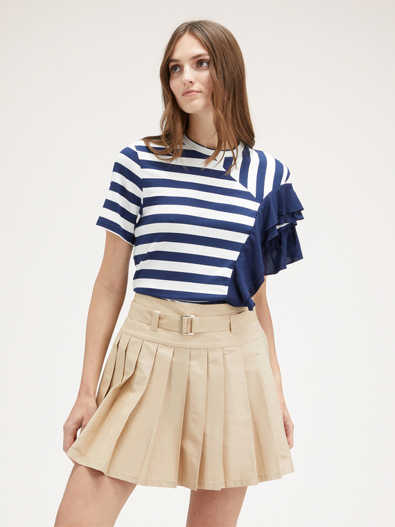Striped T-shirt with flounces