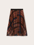 Falda plisada de georgette con estampado de cuadros image number 4