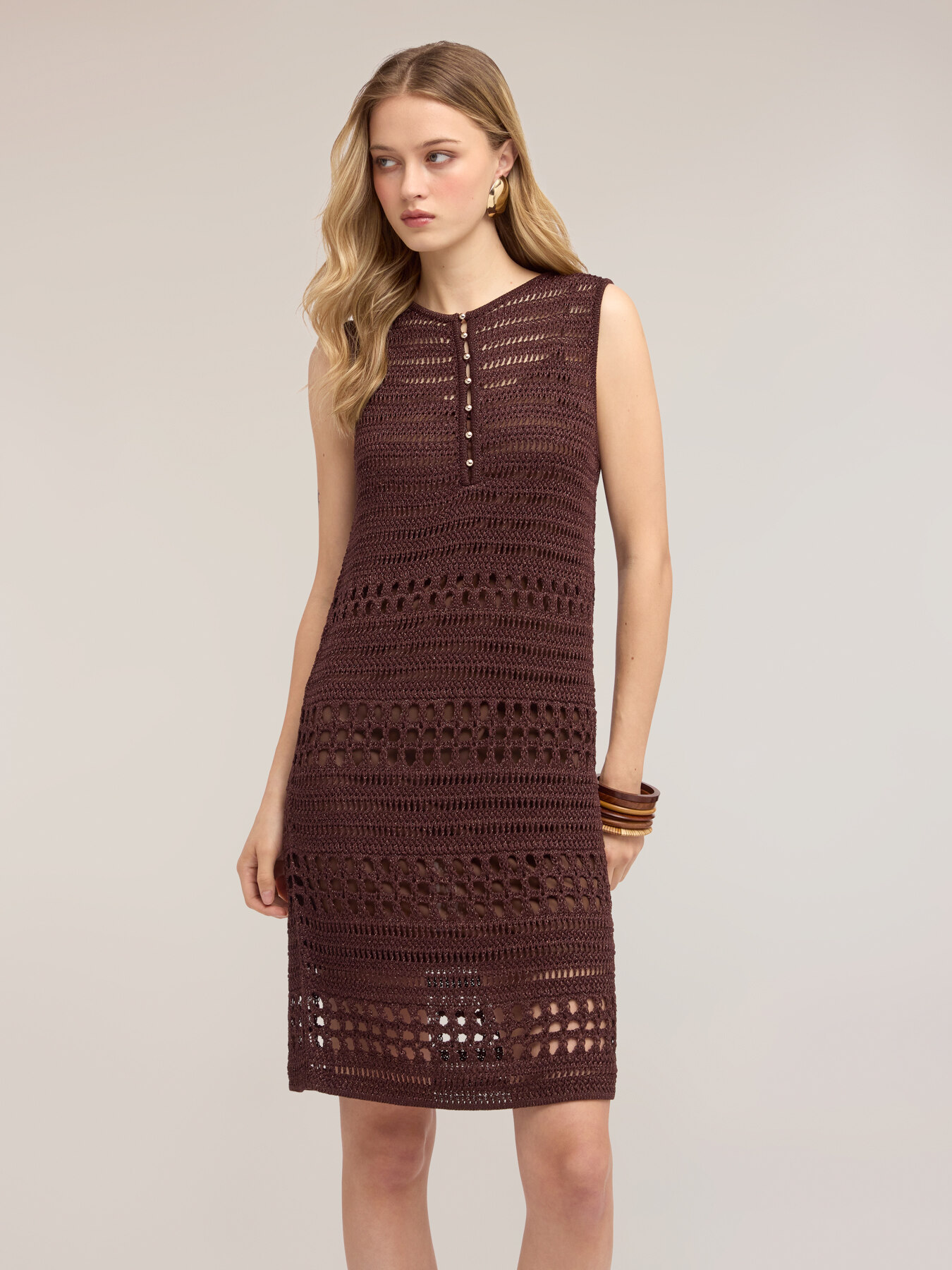 Vestito tubino in maglia crochet image number 3