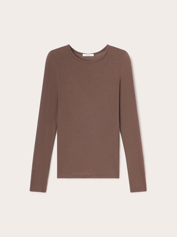 Ribbed T-shirt in modal blend