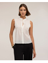 Chemise en voile pliss&eacute; avec col mao image number 0