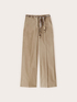 Wide-leg cotton trousers with belt image number 4