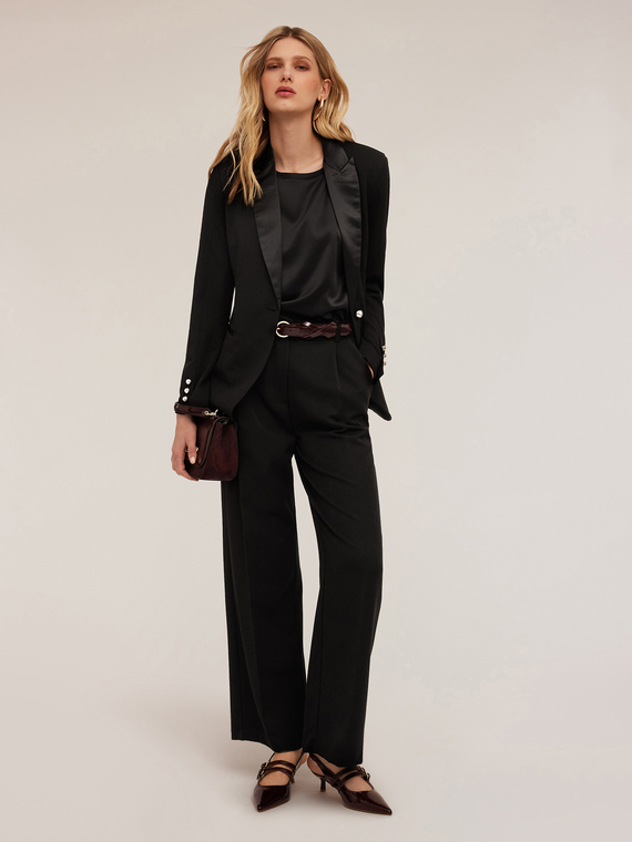 Palazzo trousers with pleats
