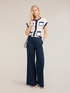 Wide-leg trousers in cotton twill image number 0