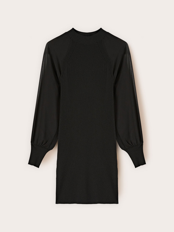 Rochie din tricot cu m&acirc;neci raglan