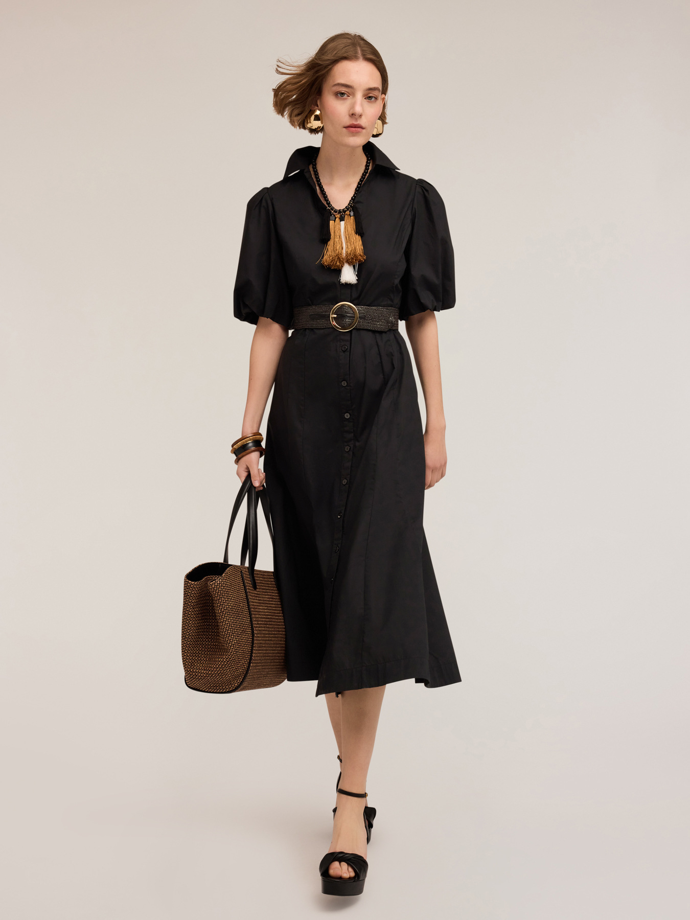 Vestito chemisier in popeline image number 0