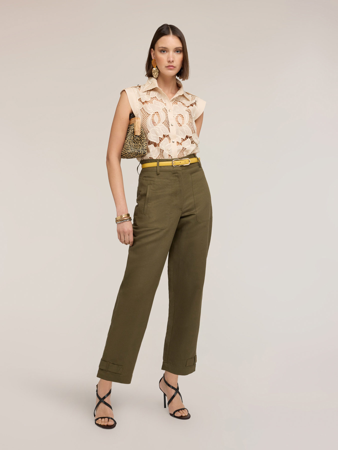 Mixed linen trousers image number 2