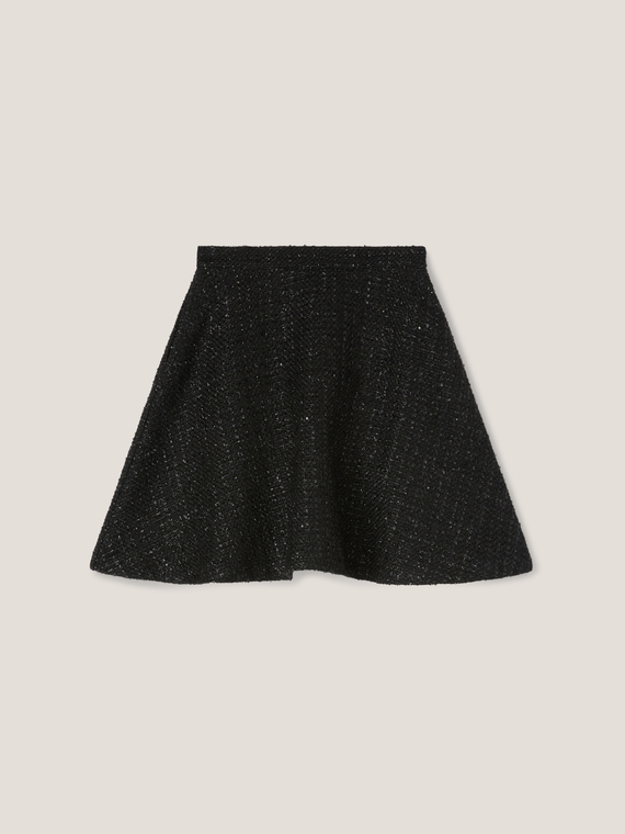 Minifalda circular en tweed lúrex