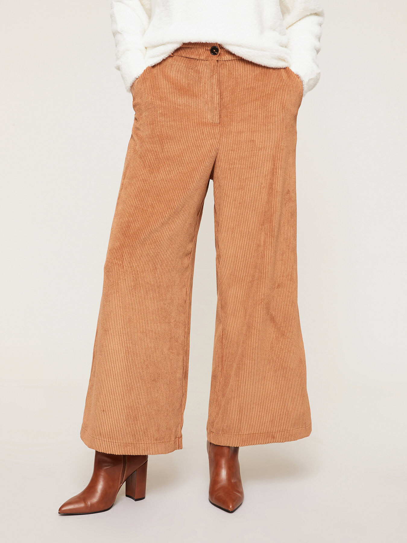 Corduroy palazzo trousers image number 0