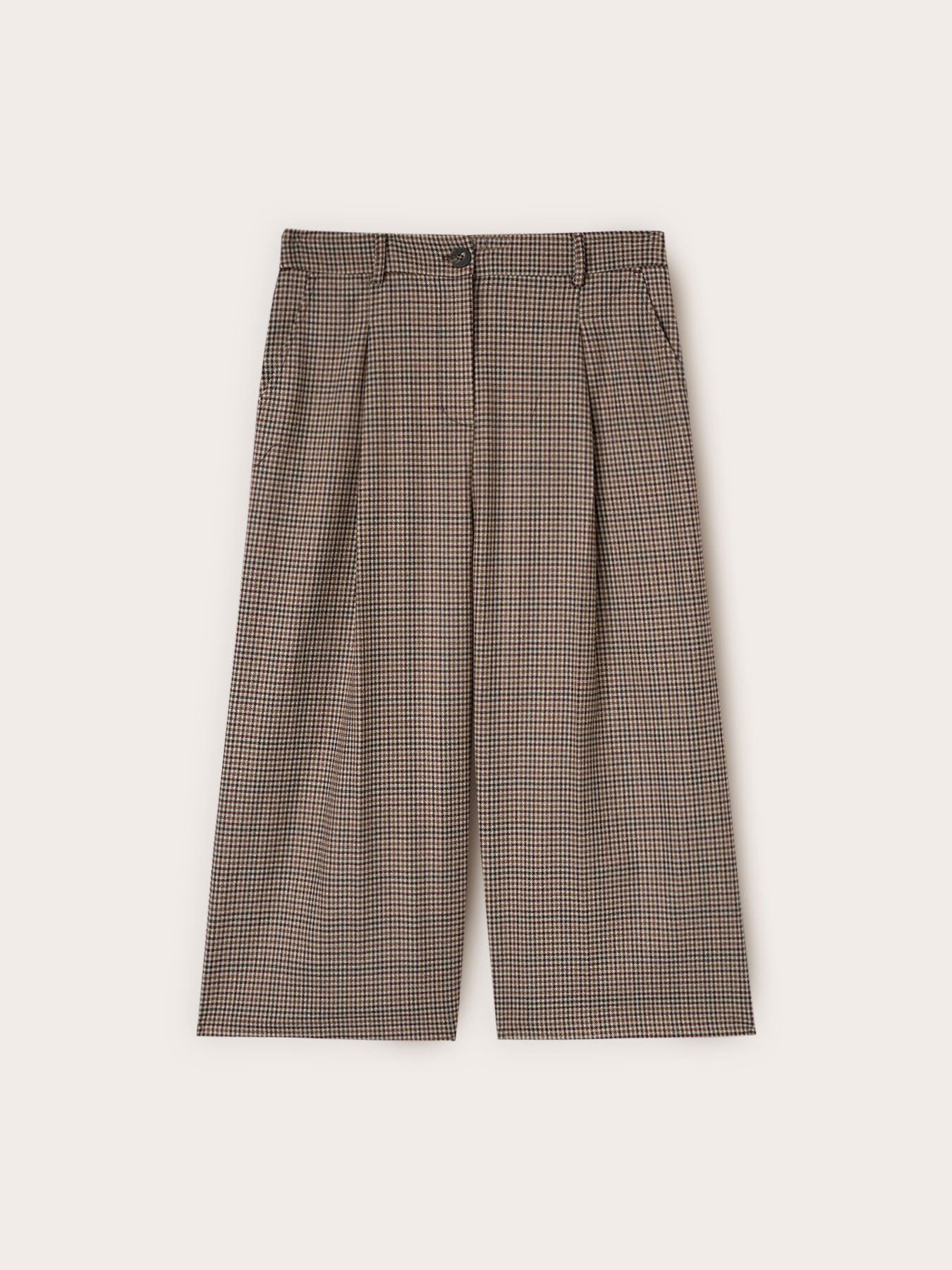 Cropped trousers in yarn-dyed check fantasy image number 0