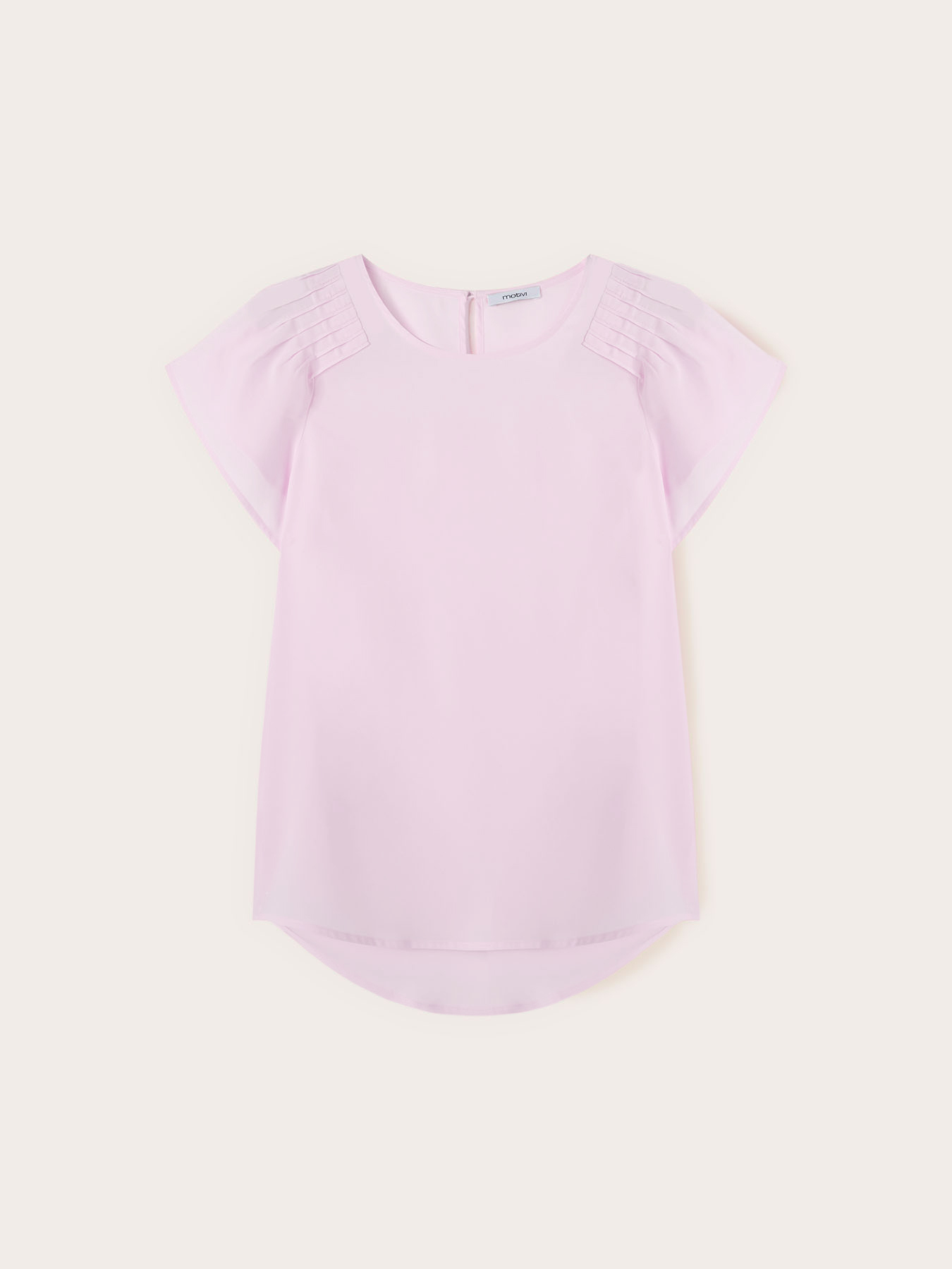 Blouse en cr&ecirc;pe de chine avec plis image number 4