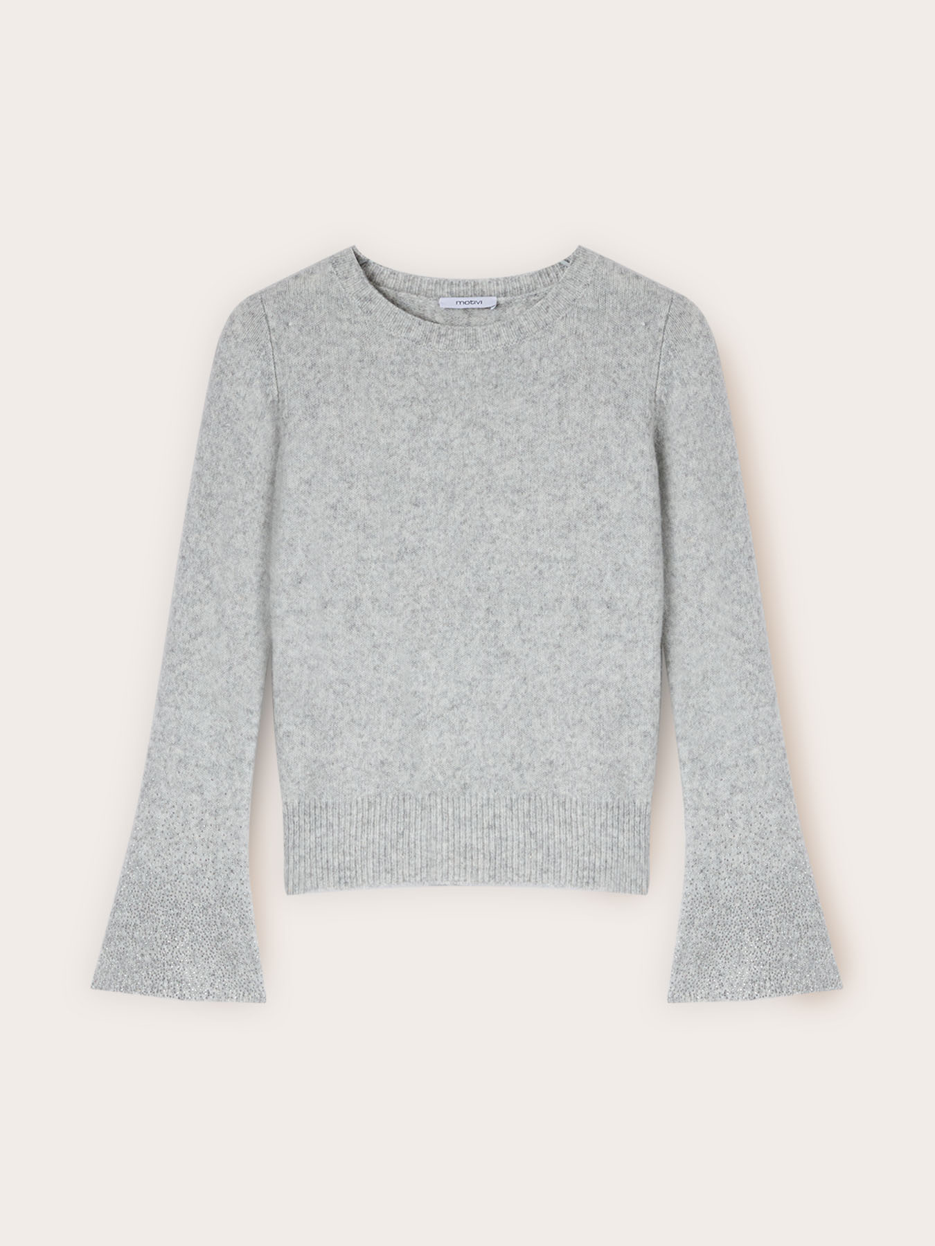 Sweater with bell sleeves and rhinestones image number 4