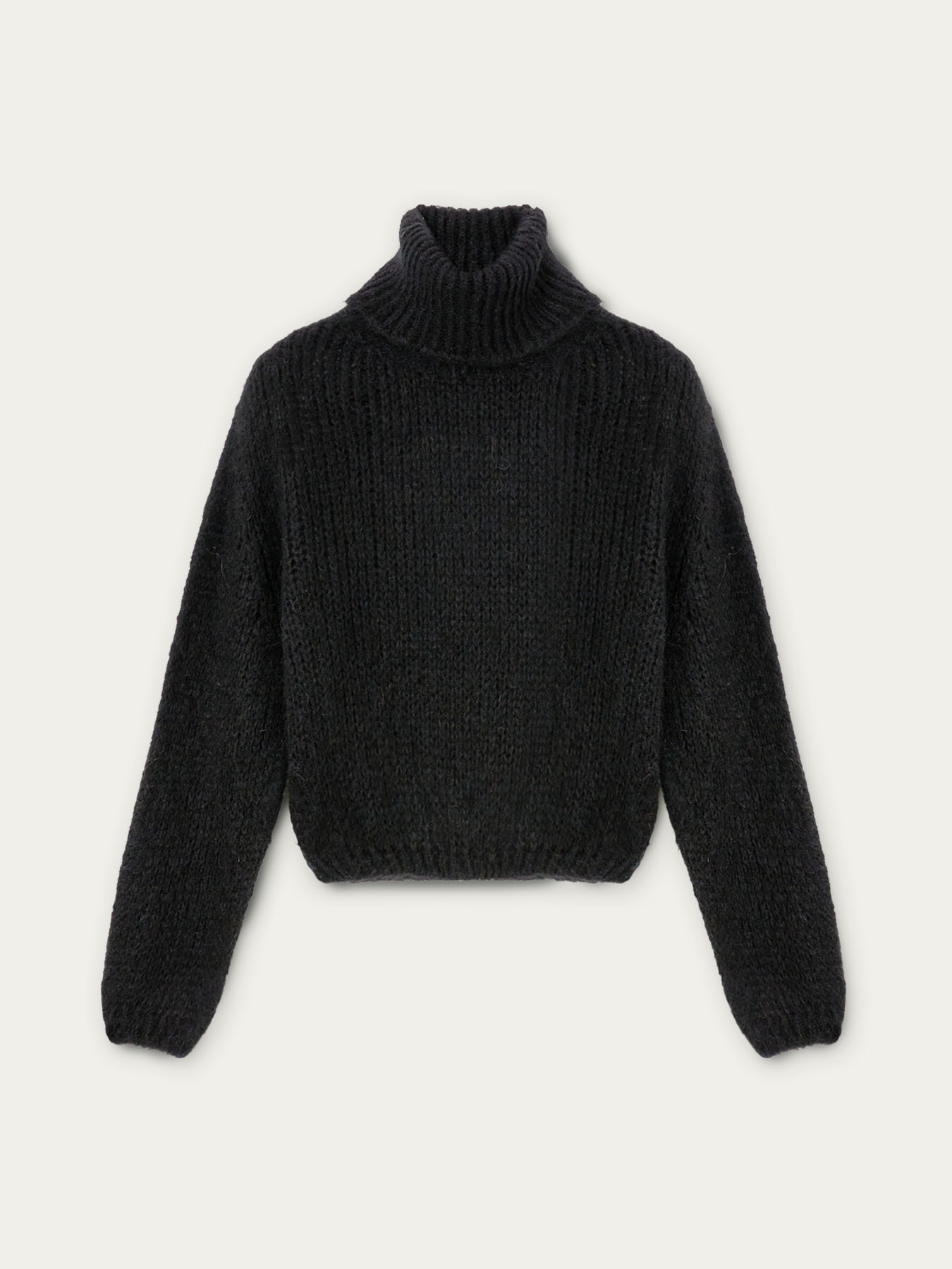 Short mohair blend turtleneck sweater image number 0