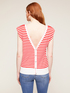 Striped sweater with rear placket image number 1