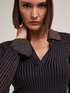 Polo a coste in maglia lurex image number 3