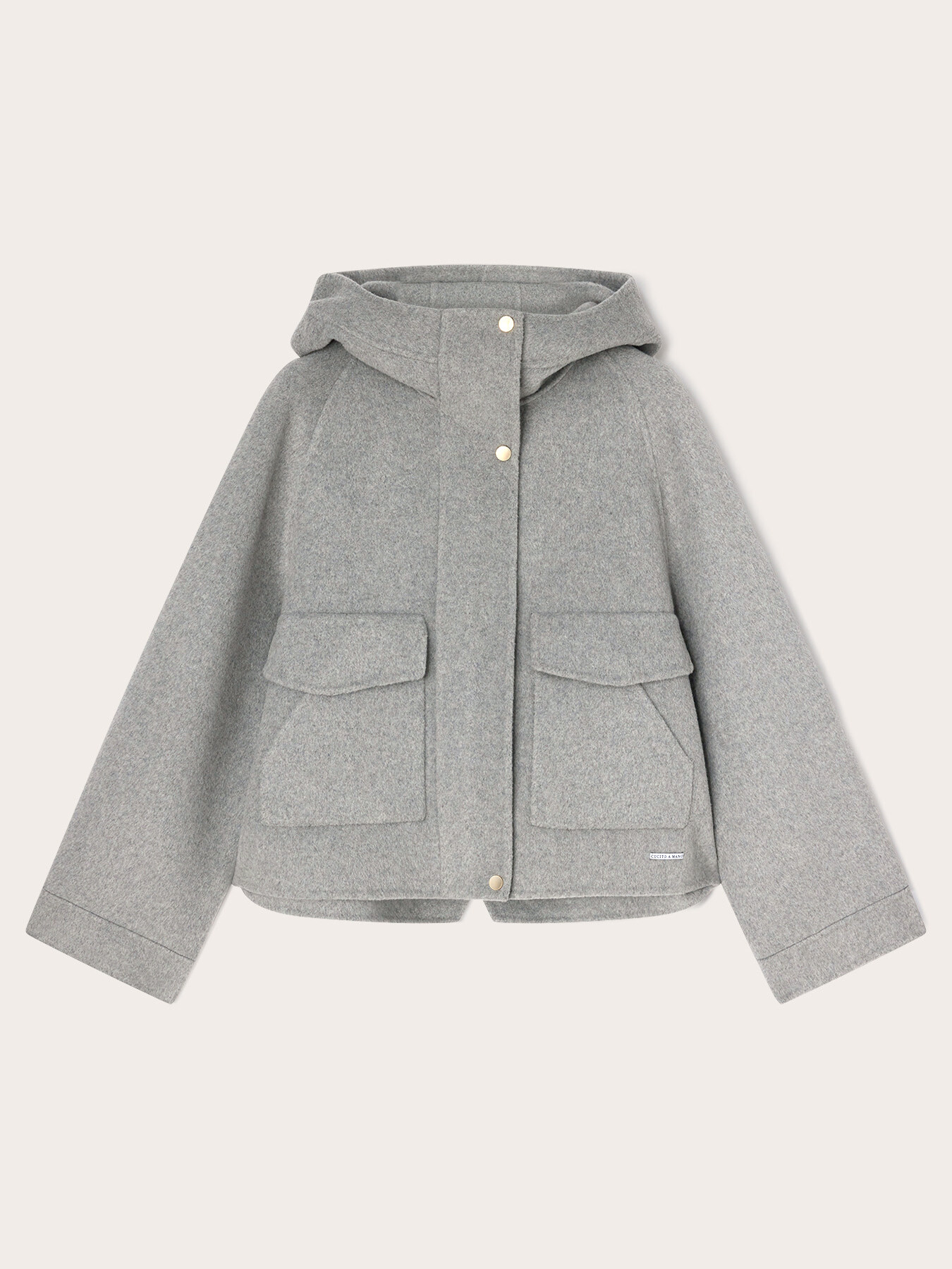 Wool-blend cloth jacket with hood image number 4