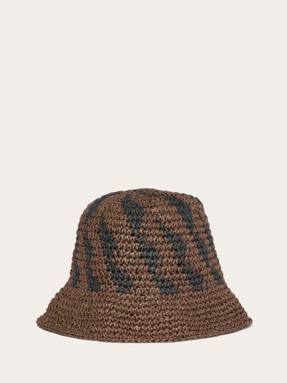 Pălărie bucket din paie &icirc;mpletite
