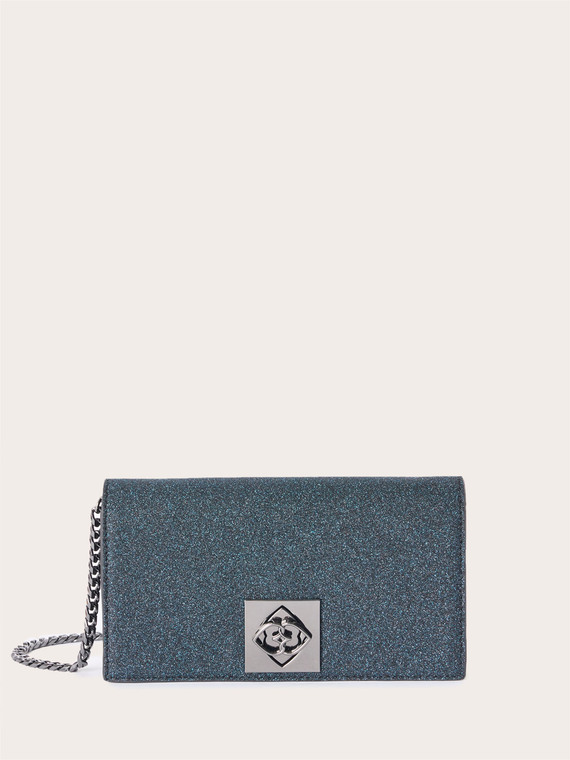 Glitter-coated fabric Wallet Bag