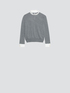 Dual-fabric sweater with contrasting collar image number 3