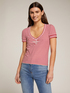 Striped ribbed jersey T-shirt image number 0