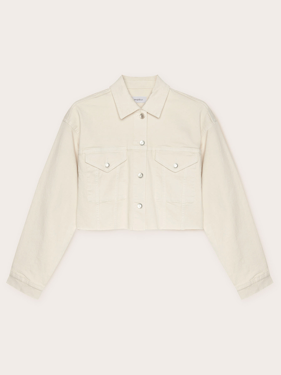 Cropped drill jacket