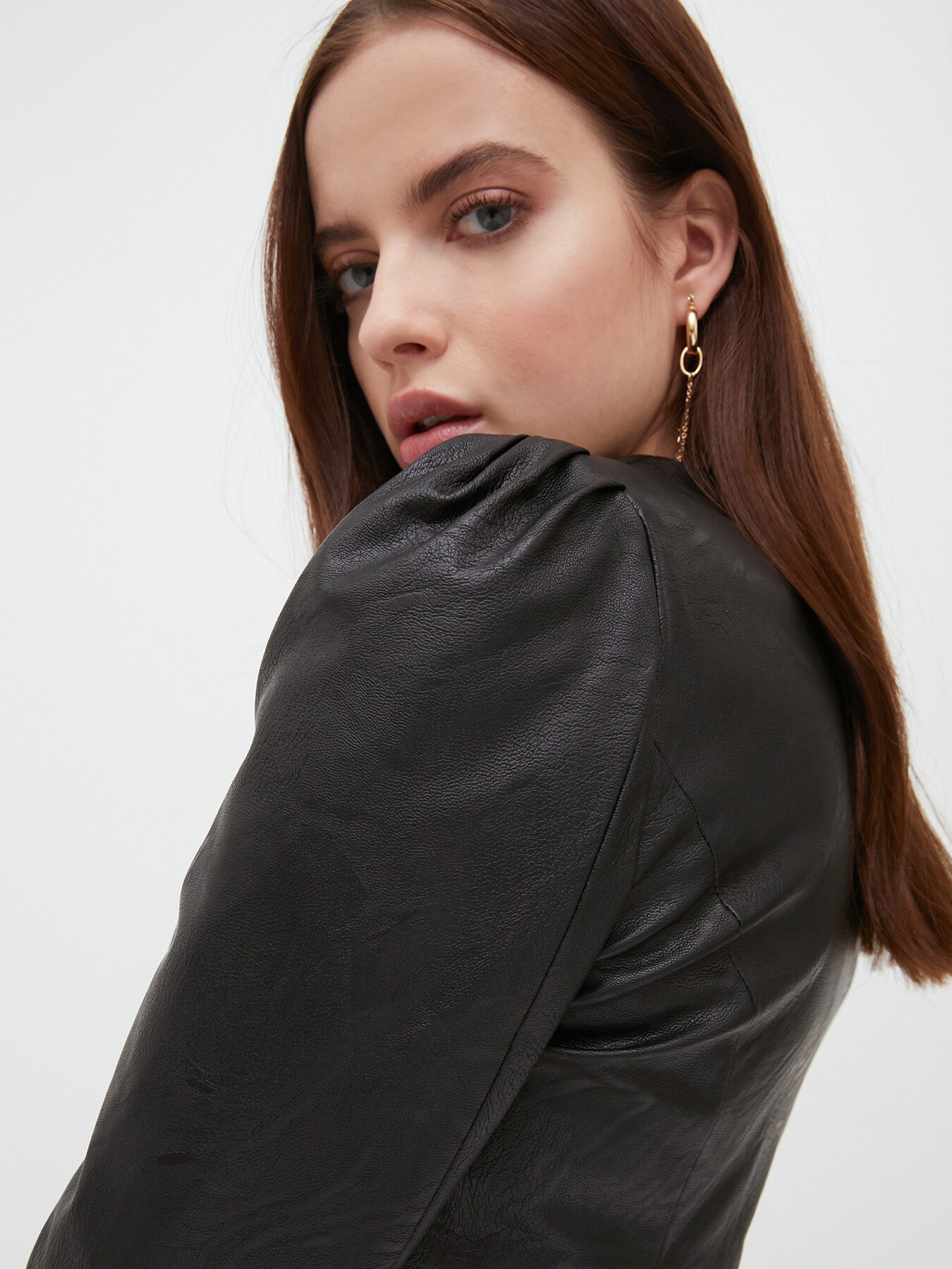 Faux leather bolero jacket image number 2