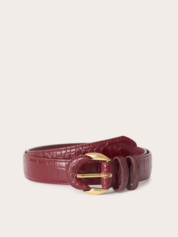Ceinture avec boucle et texture crocodile